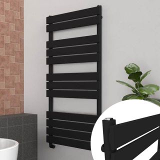 Lux Heat Flat Black Towel Radiator
